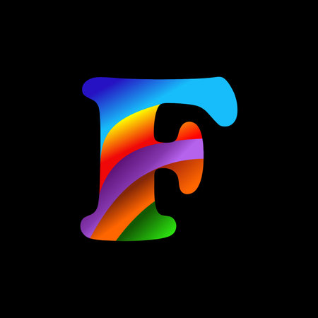 Full color letter F logoのイラスト素材