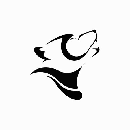 The wild wolf animal logo is suitable for animal lovers etc.のイラスト素材