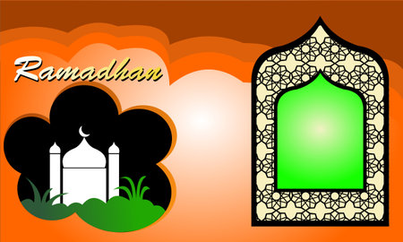 Full color ramadan template suitable for printing anywhere.のイラスト素材
