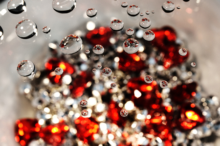 Abstract background of drops on the glassの写真素材