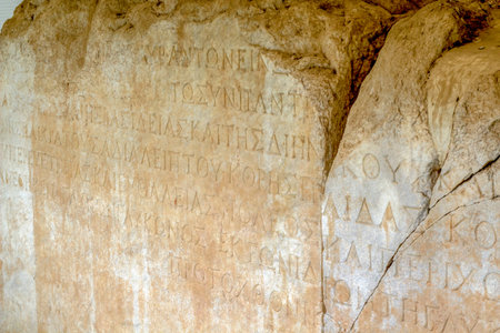 Old ancient sarcophagus from greeksの写真素材