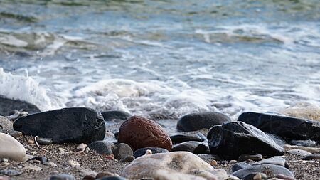 Rocks and Sea with waveの写真素材