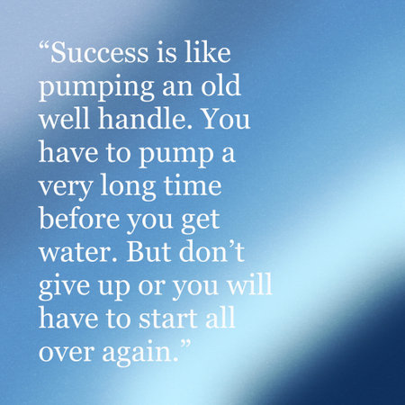 Motivational quote, about success concept with beautiful blue gradient background.