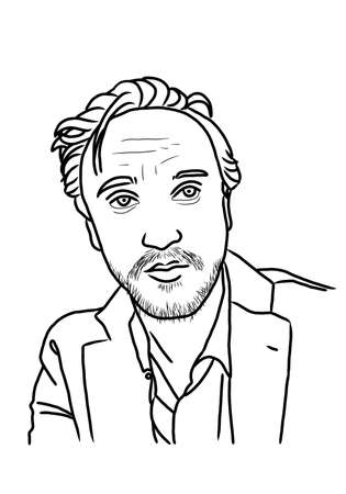 Tom Felton Line Art, Coloring Bookのeditorial素材
