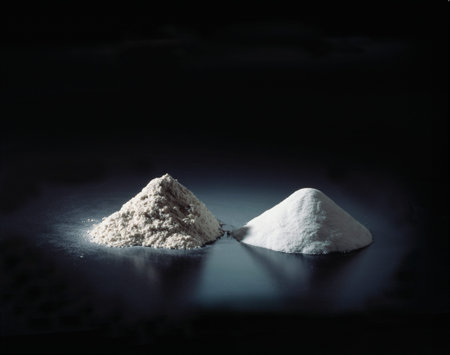 isolated hills of black powder on a blacl background