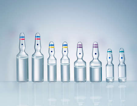 pharmaceutical vials and ampoules for Covid-19 Vaccineの写真素材