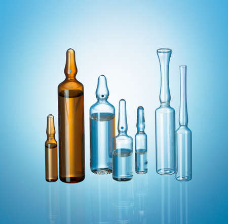 pharmaceutical vials and ampoules for Covid-19 Vaccineの写真素材