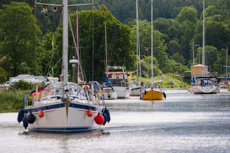 Soederkoeping, Oestergotland / Sweden, 06-11-2020, in summer thousands of boats pass the Goetakanal...