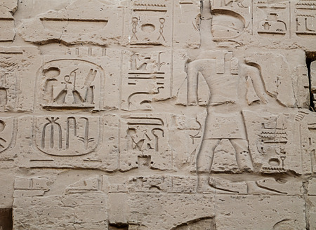 wall characters in the Temple of Amun-Raの写真素材
