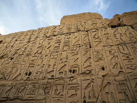 wall characters in the Temple of Amun-Raの写真素材