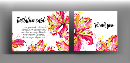 Graphic floral create from hibiscus flower .colorful in abstract styleのイラスト素材