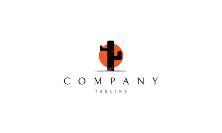 Desert Sunset vector logo imageのイラスト素材