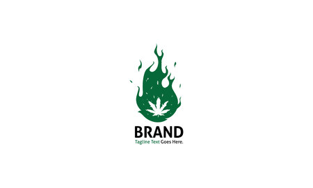 Cannabis Green Hot Fire vector logo imageのイラスト素材