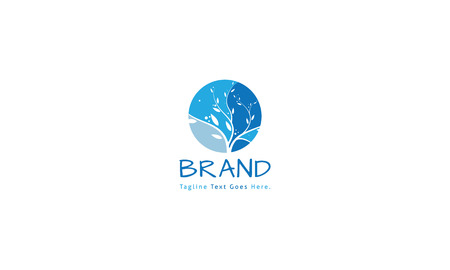 Tree Nature branch Blue vector logo designのイラスト素材