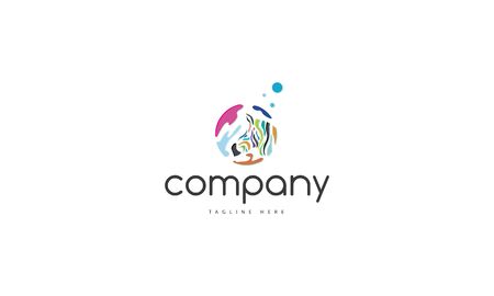 Vector logo on which the abstract image of the head of a zebra in a circle.のイラスト素材