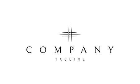 Vector logo on which an abstract image of a sharp cross made up of the intersection of sharp rods.のイラスト素材