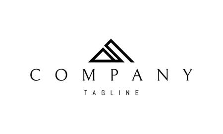 Vector logo on which an abstract image of the roof of the house in the form of the letter S.のイラスト素材