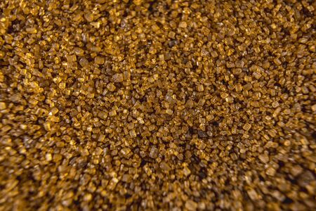 Detail of texture of beautiful brown sugar grains, macro photographyの写真素材