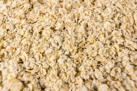 Oatmeal texture for a good breakfast, macro photographyの写真素材