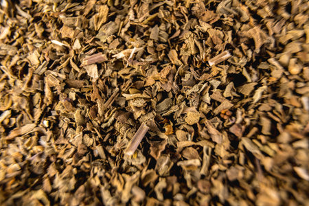 Black tea photographed with macro photographyの写真素材