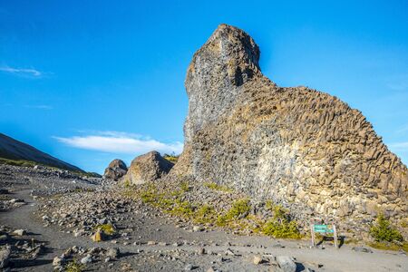 Fantastic stone shapes on the Jokulsargljufur trekking trail, Icelandの写真素材
