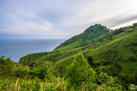 Mount Ulia trail in the city of San Sebastian, Gipuzkoa. Basque Country