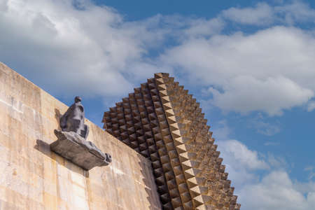 Details of the towers of the precious Aranzazu Sanctuary in the town of OÃ±ati, Gipuzkoa. Emblematic sites of the Basque Countryのeditorial素材