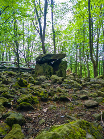 Dolmen of Aitzetako Txabala in a beautiful forest in the town of Errenteria, Gipuzkoa. Basque Countryの写真素材