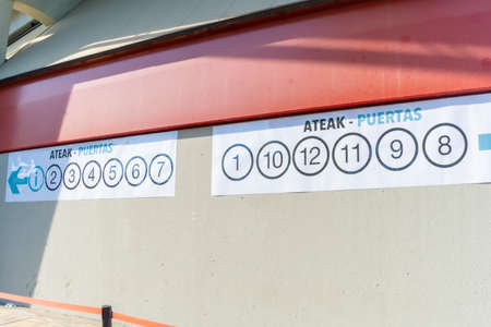 San Sebastian, Gipuzkoa. Spain. May 6, 2021: Information point at the vaccination center, maximum vaccination of the covid-19 population. Coronavirusのeditorial素材