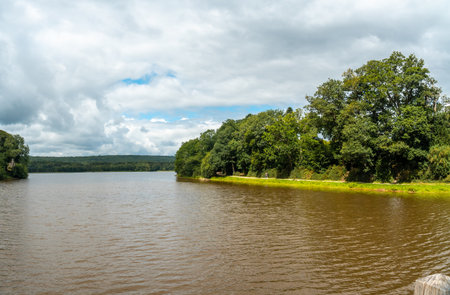 Lake of Paimpont in the Broceliande forest, French mystical forest located in the Ille et Vilaine department, Brittany, near Rennes. Franceの写真素材