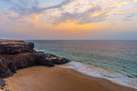 West Coast Photo Point in the town of El Cotillo in the north of the island of Fuerteventura, Canary Islands. Spainの写真素材