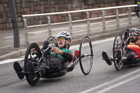 San Sebastian, Spain, Gipuzkoa: November 2021: Behobia San Sebastian disabled race