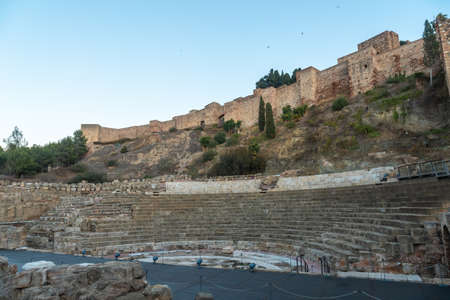 Amphitheater below the Alcazaba in the city of Malaga, Andalusia. Spainのeditorial素材