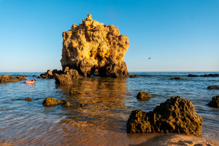 Beautiful beach at Praia dos Arrifes, Algarve beach, Albufeira. Portugalの写真素材