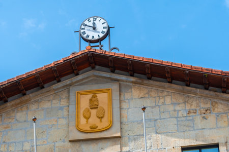 Upper part of the town hall of the municipality of Astigarraga, Gipuzkoa. Basque Countryの写真素材