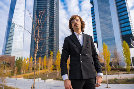Corporate portrait of alternative entrepreneur, business park, tech company ceoの写真素材