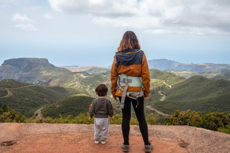 Looking at the views from the top of Garajonay on La Gomera, Canary Islands