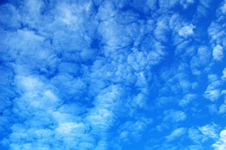 Pleasant blue sky with cloudsの写真素材