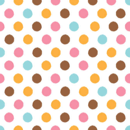 colorful minimal dot circle seamless patternのイラスト素材