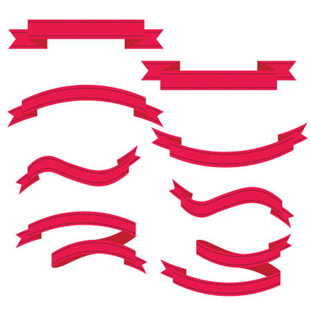 fabric or leather style red ribbon with copy space for textのイラスト素材