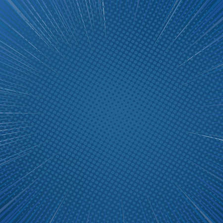 classic blue sunshine polar coordinate comic halftone backgroundのイラスト素材