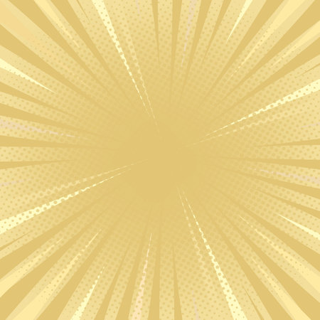 golden tone comic flat style background with halftone eps10 vectors illustrationのイラスト素材