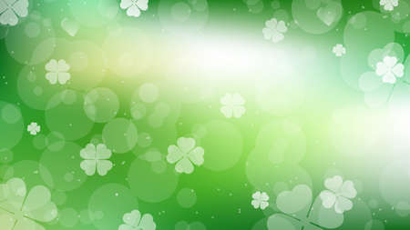 St. Patrick's day green clover blurred bokeh web page size abstract background eps10 vectors illustrationのイラスト素材