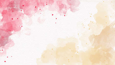 red and gold watercolor on paper abstract background for new year or Christmas celebrationのイラスト素材