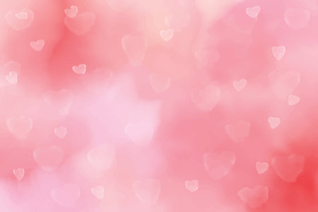 pink watercolor blurred heart bokeh background for valentine's day eps10 vectors illustration