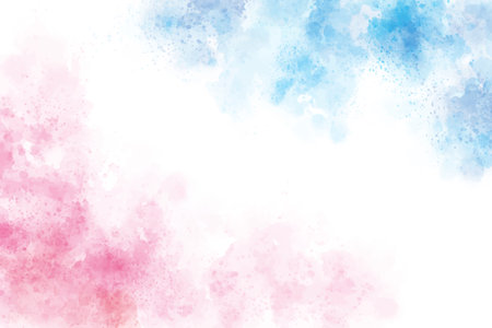 2 tones blue and pink watercolor wash splash backgroundのイラスト素材