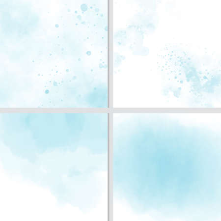 blue watercolor splash background collection eps10 vector illustrationのイラスト素材