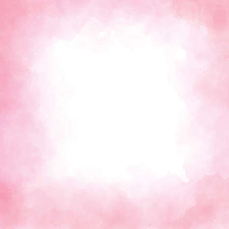pink watercolor square splash frameのイラスト素材