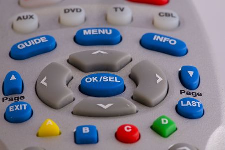 Universal television remote control close up image.の写真素材