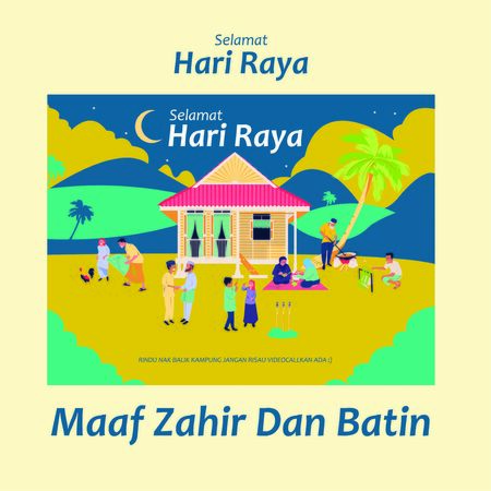 vector illustration of hari raya/balik kampung,making dodol,lemang,ketupat,hometown full designのイラスト素材